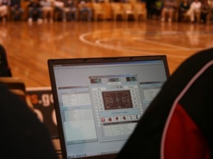 FIBA Live Stats in use at a WNBL game in Canberra.