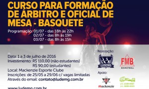 OPORTUNIDADE: Curso para Formação de Árbitro e Oficial de Mesa – Basquete