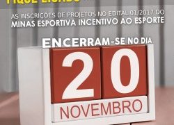 Prazo para protocolo de projetos no edital 01/2017 da Lei Estadual de Incentivo ao Esporte encerra-se em um mês