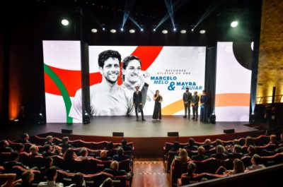 Os Melhores Atletas do Ano fazendo seus discursos no palco do PBO 2017 (Paulo Mumia/Exemplus/COB)