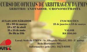 Federação Mineira de Futsal promove Curso de Oficiais de Arbitragem